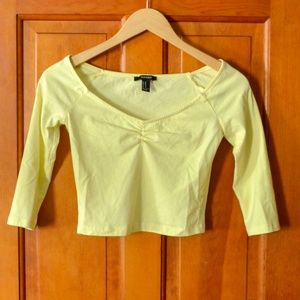 Light Yellow Wide Neck Shirt